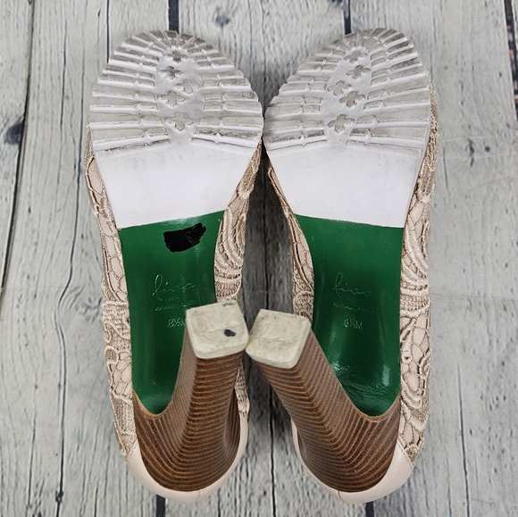 LISA for DONALD J. PLINER | Rawna lace overlay stacked heel shoes - Picture 8 of 11